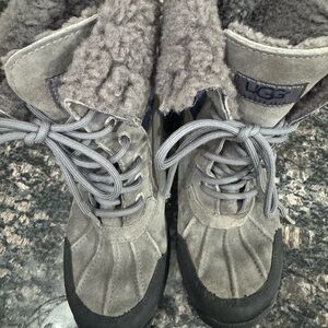 UGG Kids Gray and Black Winter Boots